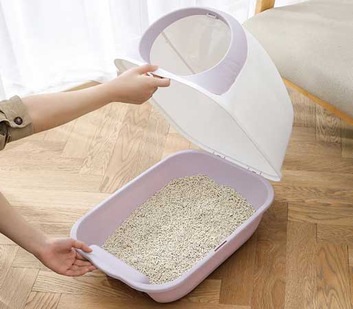 large cat litter box openable top cover