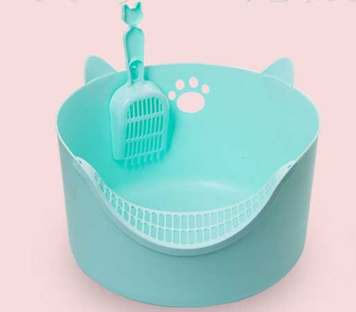 high sided cat litter tray green