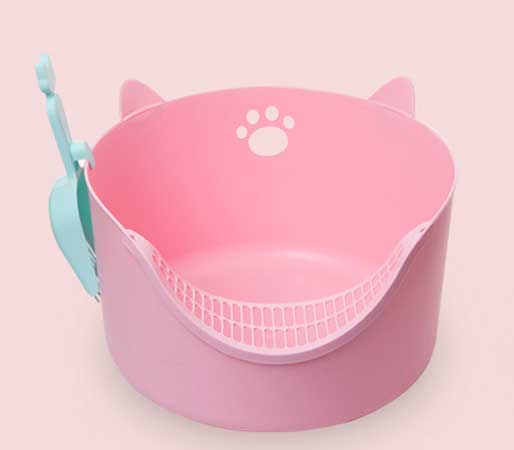 high sided cat litter tray pink